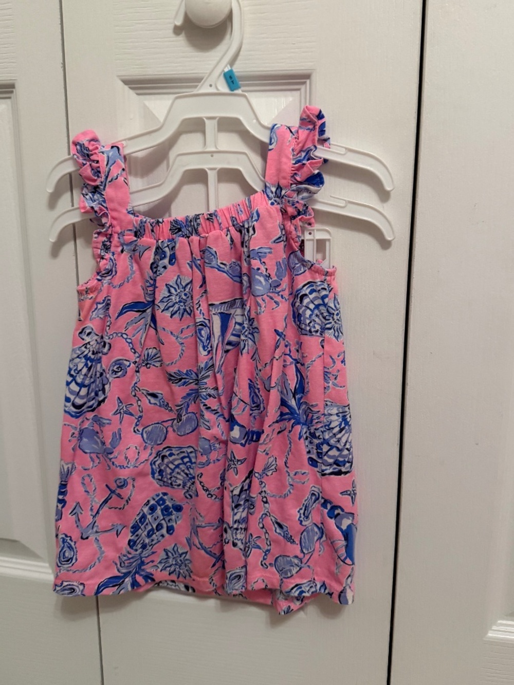 PLUMERIA INFANT DRESS, ROUSSEAU PINK BAREFOOT BEACHCOMBERS